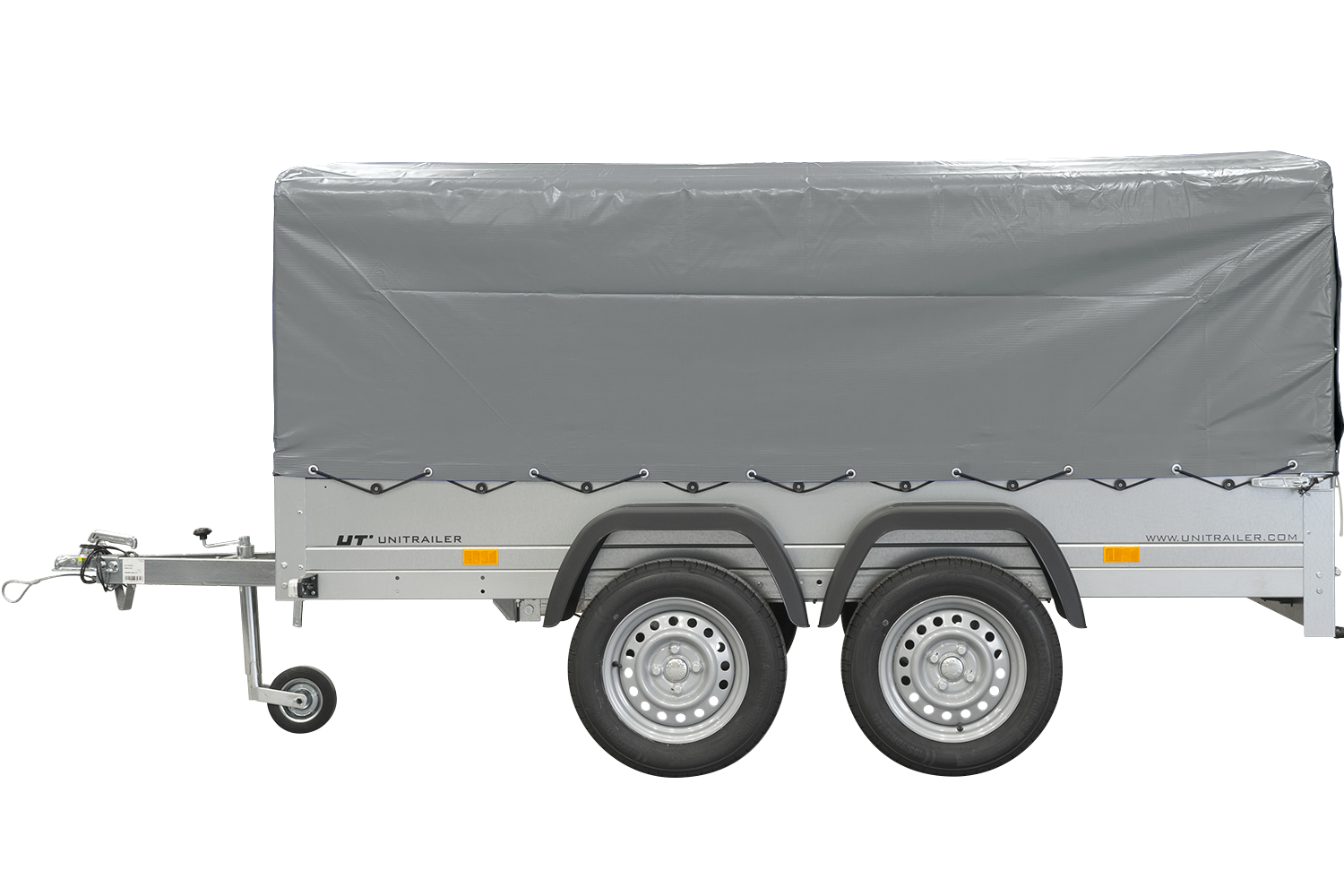 Anhänger mit Plane doppelachse unitrailer 264/2 kipp mit jockeyrad