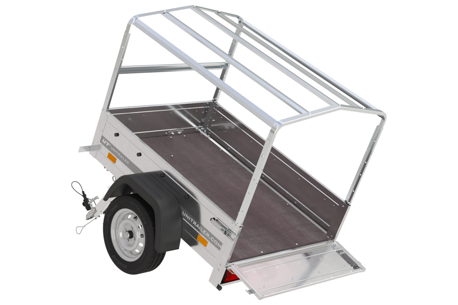 Anhänger mit Plane 150×106 blaue Plane + Bügel