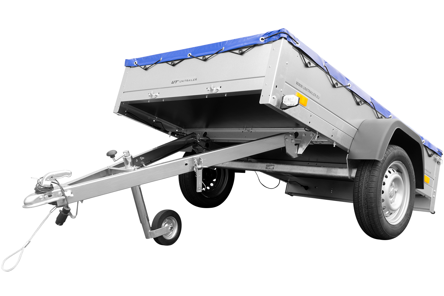 Anhänger mit Plane – verzinkt 200×125 cm Garden Trailer 201 KIPP