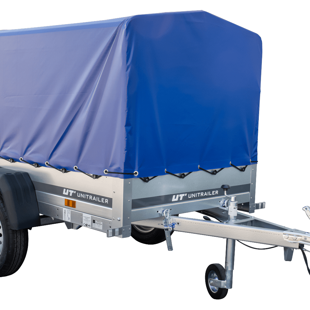 Gepäckanhänger Garden Trailer 200 KIPP 200 x 106 cm mit hoher blauer Plane