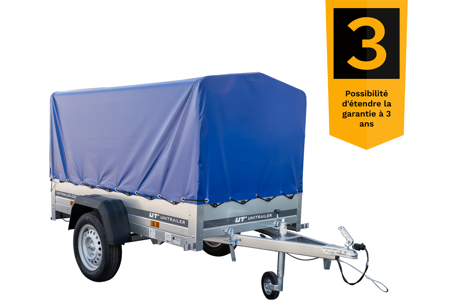 Gepäckanhänger Garden Trailer 200 KIPP 200 x 106 cm mit hoher blauer Plane