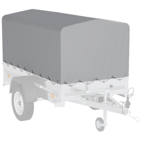 Rahmenabdeckung h-800 UNITRAILER Plane für Anhänger 200x106cm GARTEN 200 KIPP