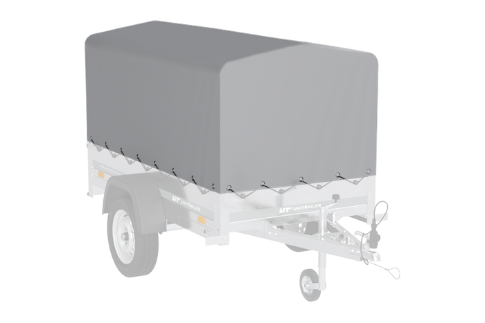 Rahmenabdeckung h-800 UNITRAILER Plane für Anhänger 200x106cm GARTEN 200 KIPP