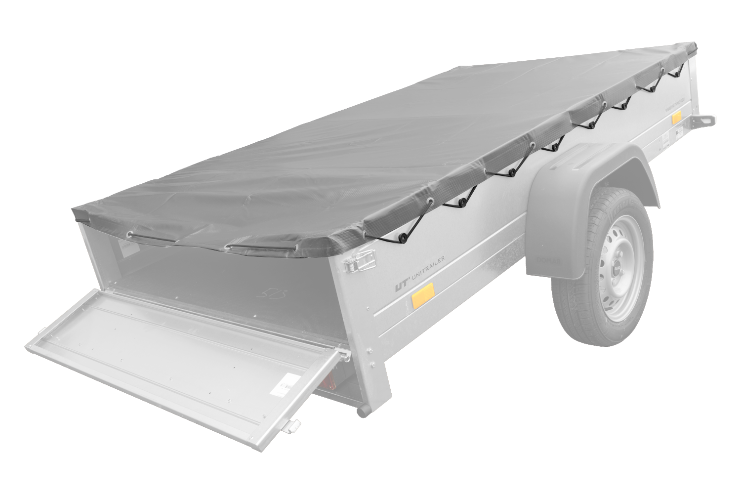 Graue flache Plane für Garden Trailer 230 KIPP Anhänger