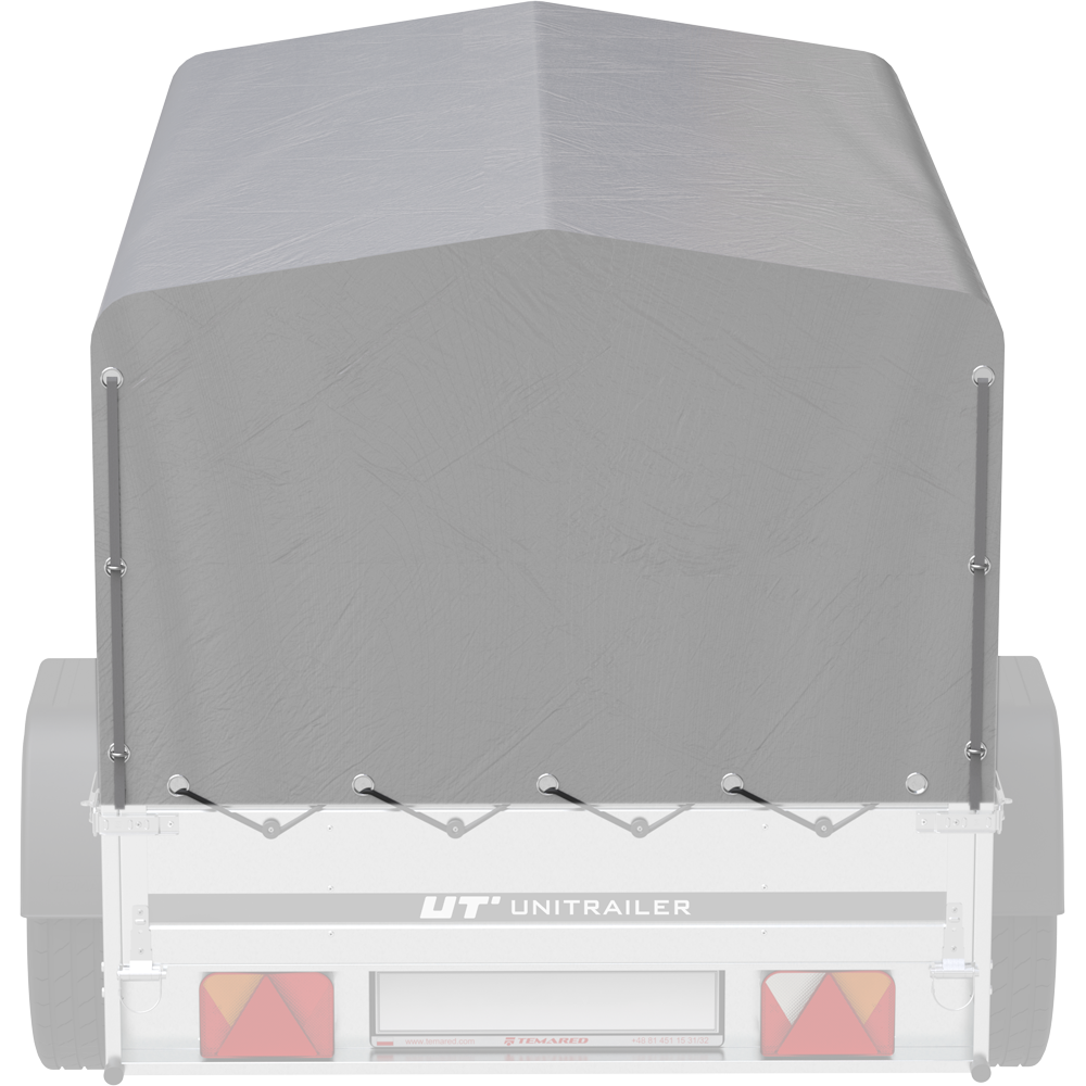 Rahmen Abdeckung h-800 UNITRAILER Plane für Anhänger 200x125cm GARTEN 201 KIPP