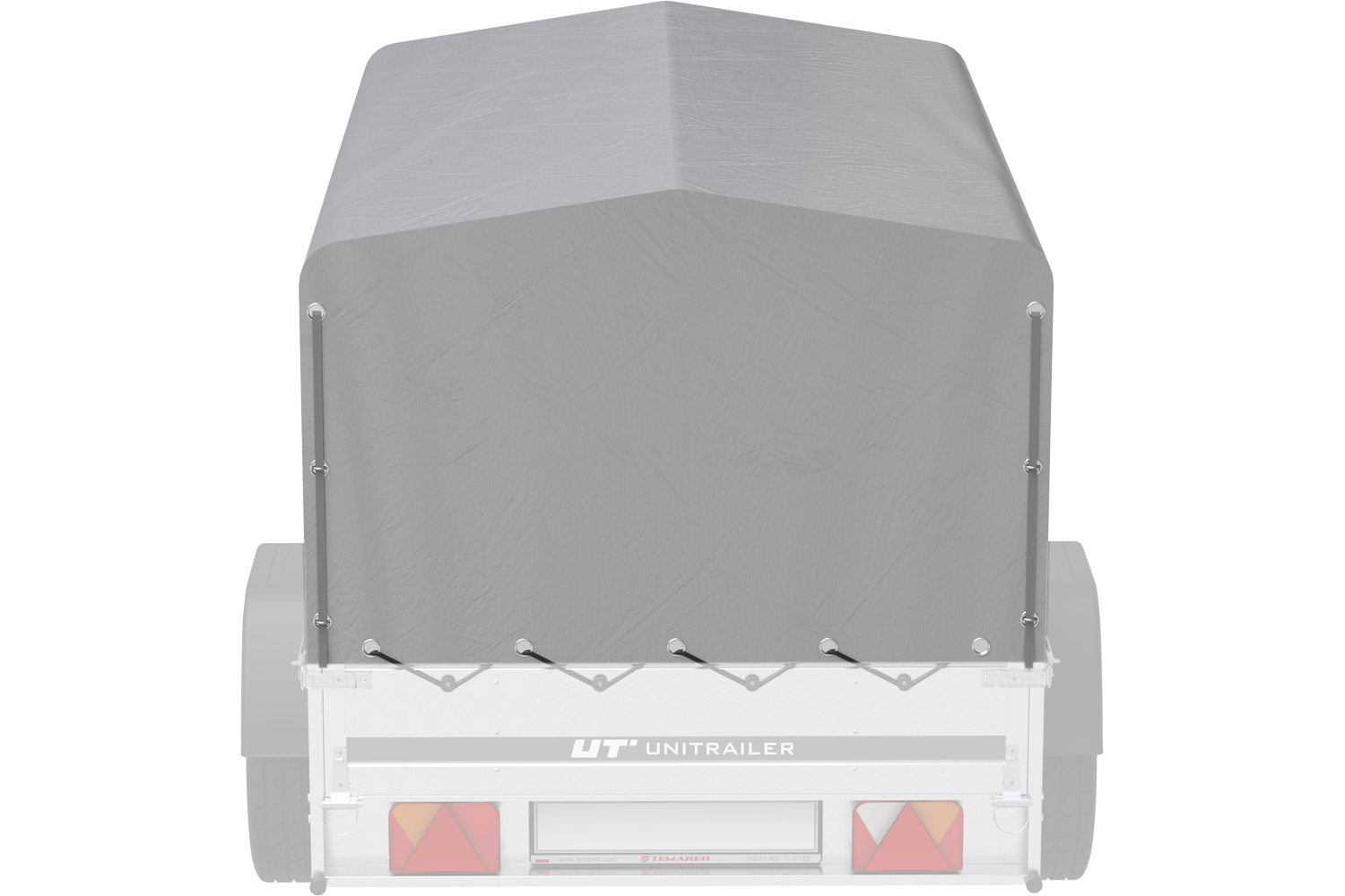 Rahmen Abdeckung h-800 UNITRAILER Plane für Anhänger 200x125cm GARTEN 201 KIPP